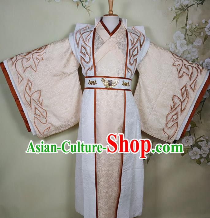 China Ancient Royal Prince Robe Apparels Drama Princess Silver Wu You Clothing Tang Dynasty King Garment Costumes
