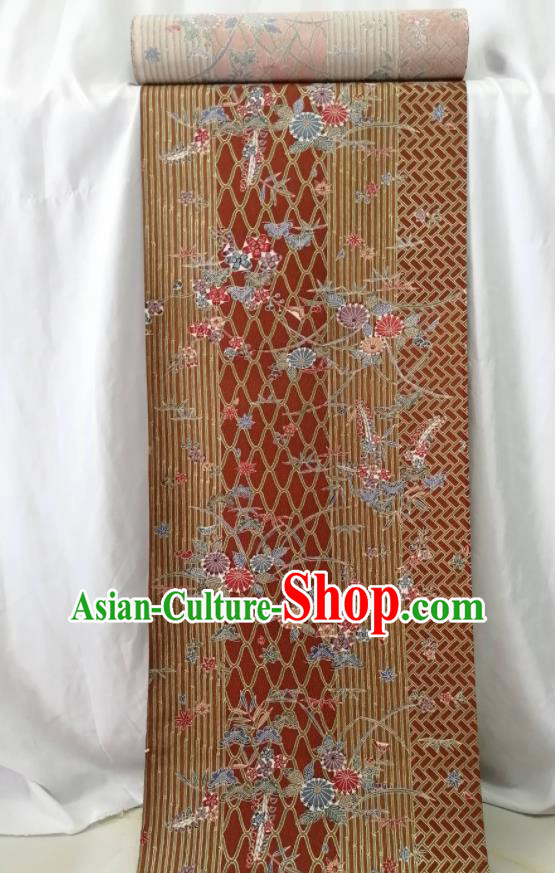 Japanese Traditional Yukata Belt Classical Chrysanthemum Pattern Brocade Waistband Female Tsukesage Kimono Dress Corset