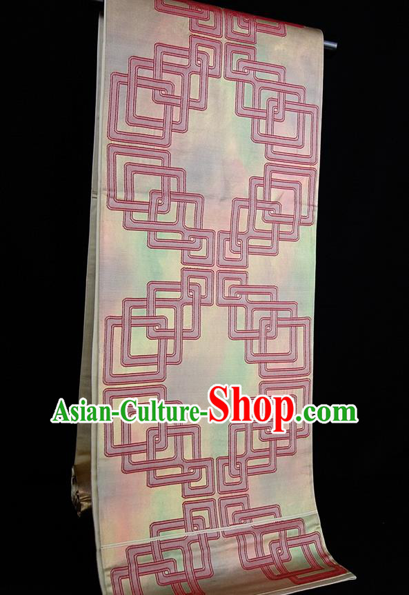 Japanese Nagoya Kimono Dress Corset Accessories Traditional Yukata Robe Brocade Belt Classical Pattern Wafuku Waistband