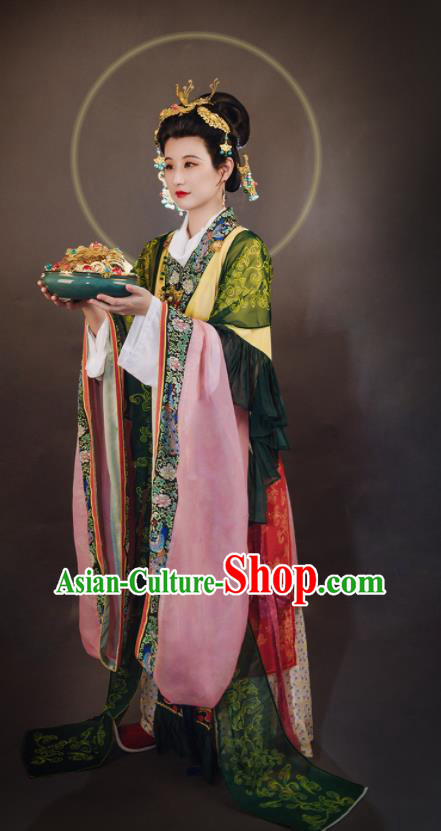 China Song Dynasty Noble Woman Historical Clothing Ancient Royal Countess Garment Costumes Traditional Hanfu Dress Attires