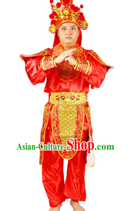 China Traditional Cosplay Soldier Red Outfits Peking Opera Wusheng Costumes Beijing Opera Liangshan Hero Clothing