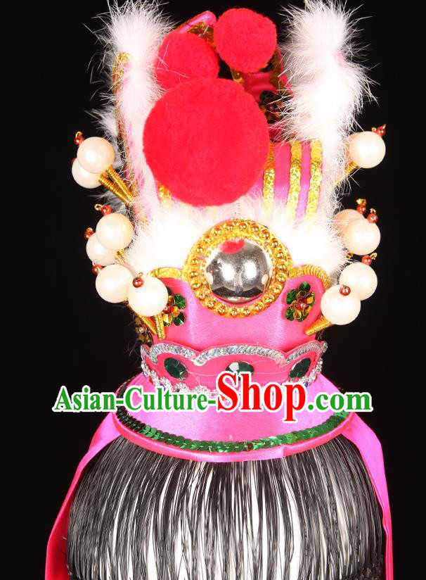 Chinese Beijing Opera Niche Hair Accessories Ancient Prince Pink Hairdo Crown Handmade Chaozhou Opera Noble Childe Jia Baoyu Headpieces