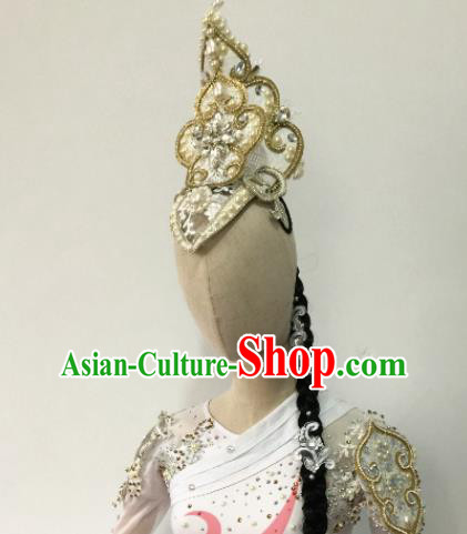 Top China Opening Dance Headdress Stage Performance Women Group Dance Hair Crown Classical Dance Hair Accessories