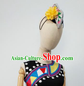 Top China Yi Minority Woman Headdress Guangxi Nationality Performance Hair Crown Ethnic Folk Dance Hair Accessories