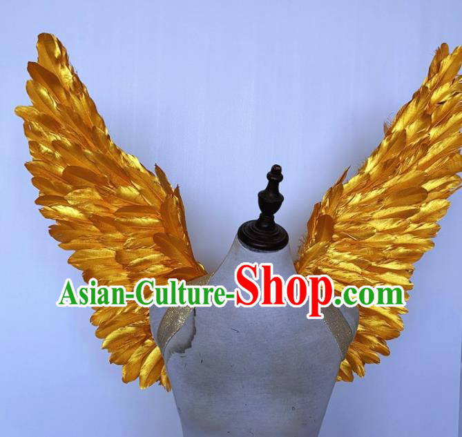 Custom Miami Catwalks Back Decorations Cosplay Fairy Golden Little Wings Halloween Performance Props Carnival Parade Accessories