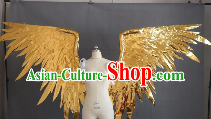 Custom Miami Stage Show Back Decoration Accessories Halloween Cosplay Fancy Deluxe Props Christmas Day Catwalks Golden Wings