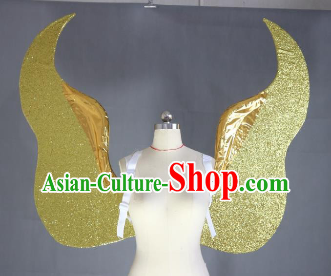 Custom Halloween Cosplay Fancy Deluxe Props Christmas Day Catwalks Golden Wings Miami Stage Show Back Decoration Accessories
