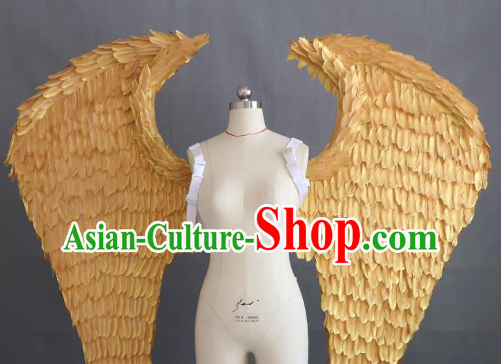 Custom Miami Stage Show Back Decorations Halloween Fancy Props Christmas Day Catwalks Golden Deluxe Wings Cosplay Accessories