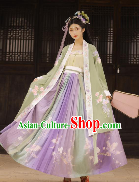 China Traditional Historical Garment Costumes Ancient Nobility Lady Hanfu Dress Song Dynasty Palace Princess Clothing