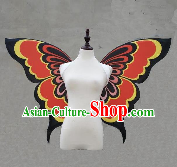 Custom Stage Show Red Butterfly Wings Halloween Fancy Ball Wear Carnival Parade Accessories Miami Catwalks Back Decorations Cosplay Fairy Props