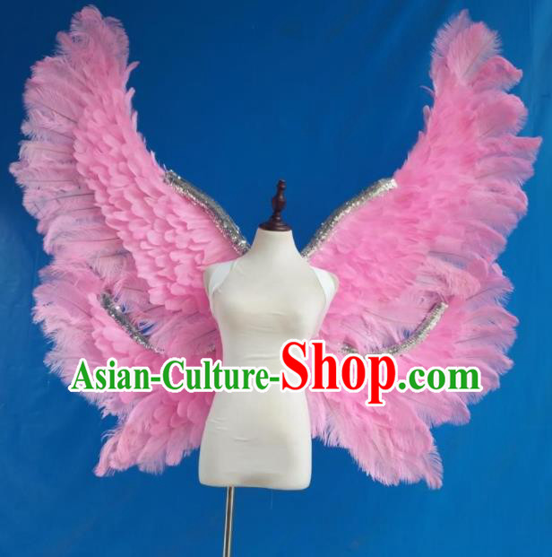 Custom Miami Parade Show Decorations Cosplay Angel Deluxe Pink Feather Wings Halloween Fancy Ball Butterfly Props Carnival Catwalks Accessories