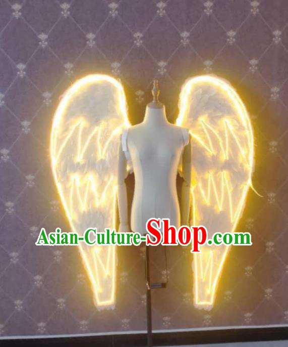 Custom Halloween Performance Decorations Stage Show LED Props Opening Dance Wear Miami Parade Accessories Cosplay Angel Feather Wings