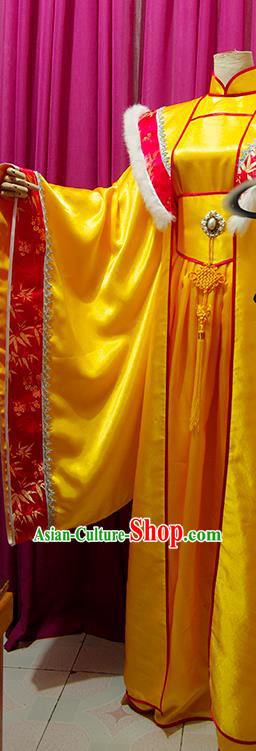 Chinese Traditional Cosplay Emperor Clothing Puppet Show Swordsman Tan Wuyu Garment Costumes Ancient Royal King Golden Robe Uniforms