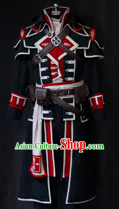 Custom Cosplay Knight Clothing European Prince Garment Costumes Western Assassin Black Suits