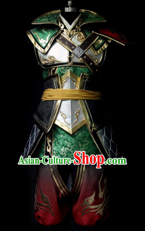 Chinese Traditional Cosplay General Zhang Bao Clothing Game Dynasty Warriors Swordsman Garment Costumes Ancient Soldier Armor Uniforms