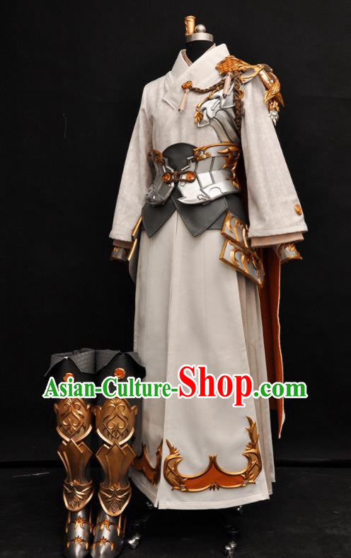Chinese Ancient Swordsman Armor Uniforms Traditional Cosplay Young Knight Clothing Swords of Legends Warrior Ge Xuan Garment Costumes