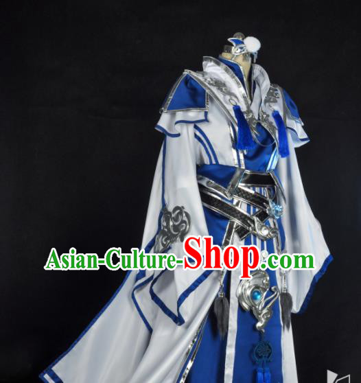 Chinese Game Role Royal Prince Garment Costumes Ancient Swordsman Uniforms Traditional Cosplay Young Knight Clothing