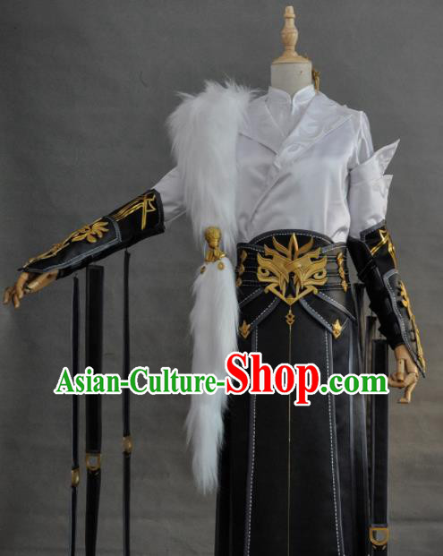 Custom Moonlight Blade Swordsman Garment Costumes Game Role Chivalrous Male Suits Cosplay Knight Clothing