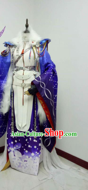 Chinese Traditional Cosplay Swordsman Clothing Puppet Show Royal Highness Garment Costumes Ancient Monarch Uniforms