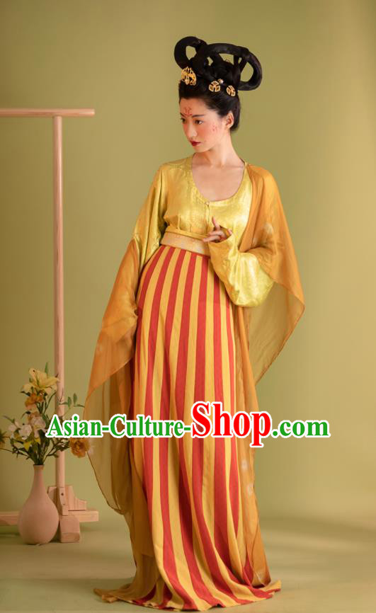 China Tang Dynasty Court Lady Garment Costumes Ancient Princess Historical Clothing Traditional Palace Dance Hanfu Dress Uniforms