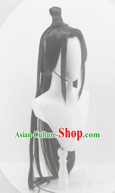 Chinese Cosplay Taoist Nun Hair Accessories Ancient Female Knight Wigs Headwear Traditional Jin Dynasty Hanfu Hairpieces