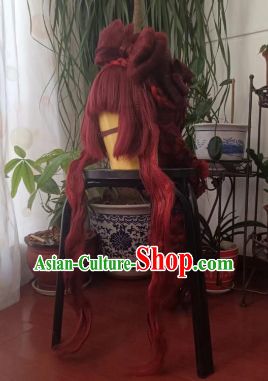 Top Cosplay Princess Hair Accessories Halloween Fancy Ball Fairy Red Wigs Headdress