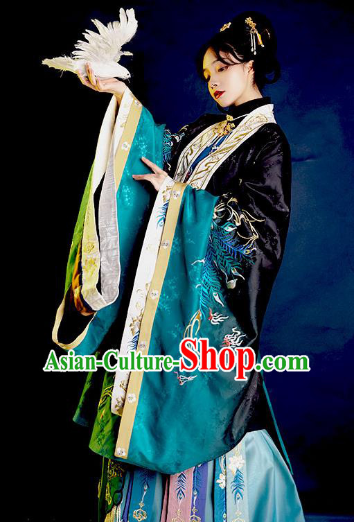 China Traditional Noble Countess Hanfu Dress Apparels Ancient Court Woman Garment Costumes Ming Dynasty Imperial Consort Historical Clothing