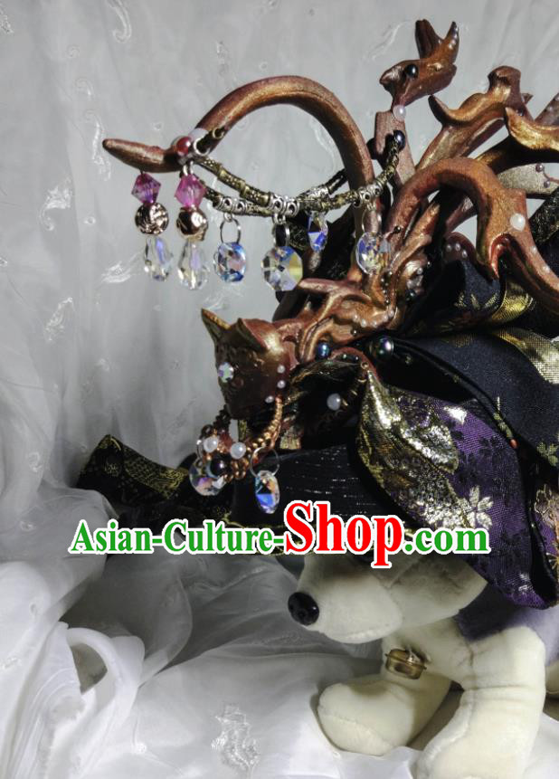 Chinese Ancient Royal Highness Hair Accessories Cosplay Swordsman Hair Crown Traditional Puppet Show Headdress