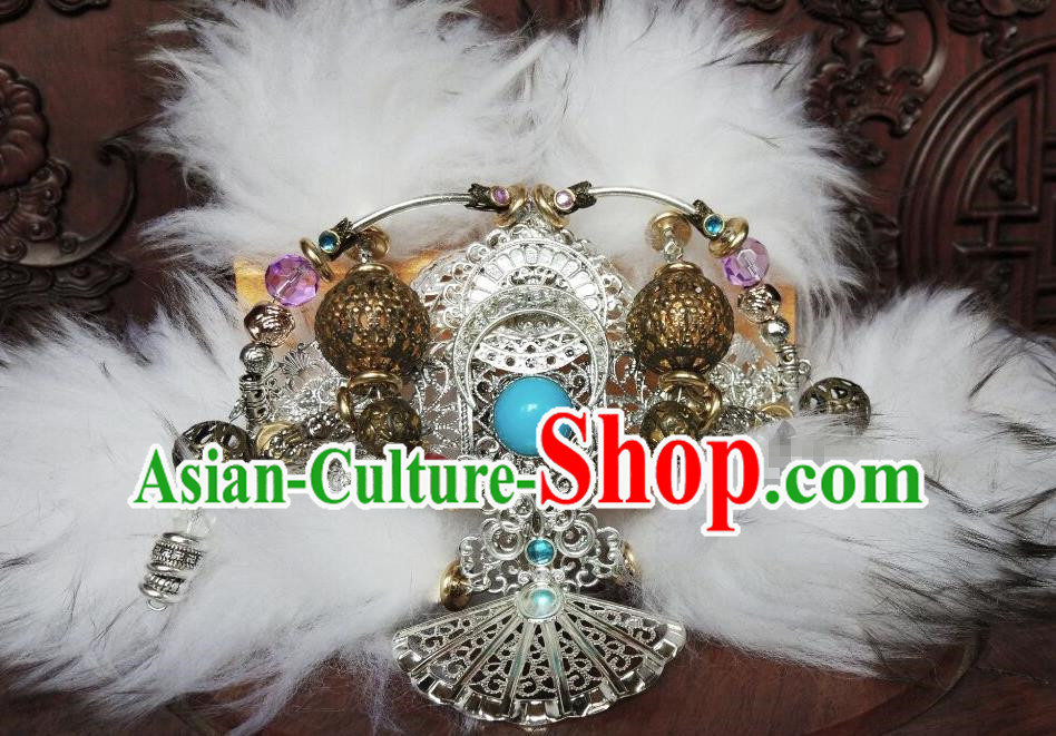 Chinese Traditional Puppet Show Cang Lang Headdress Ancient Royal King Hair Accessories Cosplay Swordsman Hairdo Crown