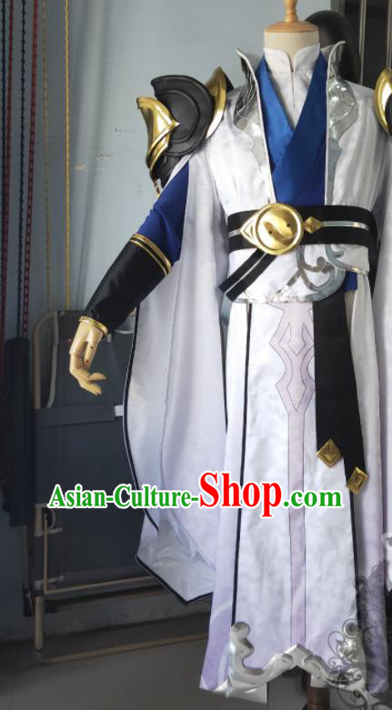 China Cosplay Swordsman Apparels Ancient Young General Clothing Traditional JX Online Chivalrous Knight Xie Yunliu Garment Costumes