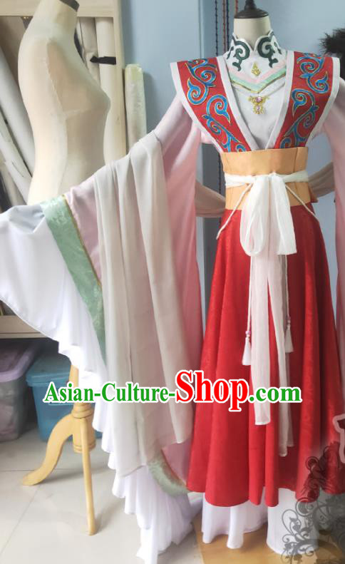 Custom Chinese Traditional Empress Red Dress Outfits Ancient Queen Clothing Cosplay Palace Beauty Garment Costumes