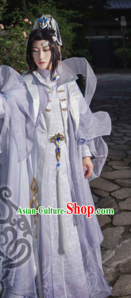 China Ancient Royal Prince Clothing Traditional JX Online Childe Garment Costumes Cosplay Swordsman Lilac Apparels
