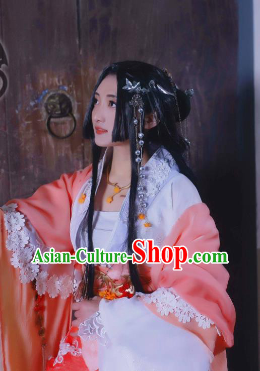Custom Chinese Cosplay Imperial Consort Garment Costumes Traditional Ni Shui Han Fu Wanqing Pink Dress Outfits Ancient Queen Clothing