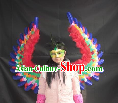 Top Brazil Parade Decorations Miami Catwalks Angel Props Stage Show Colorful Feather Wings Opening Dance Back Accessories