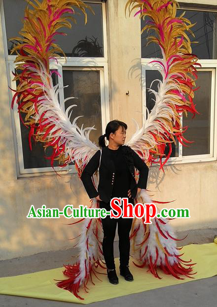 Top Opening Dance Back Accessories Brazil Parade Decorations Miami Angel Catwalks Props Stage Show Deluxe Feather Wings