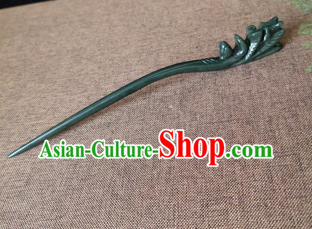 China Traditional Hanfu Hair Accessories Ancient Princess Hair Stick Classical Headpiece Handmade Jade Carving Hairpin