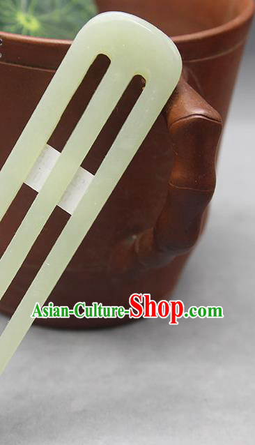 China Handmade Jade Carving Hairpin Traditional Hanfu Hair Accessories Han Dynasty Hair Comb Ancient Empress Headwear