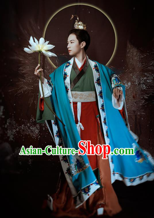 China Ancient Prince Hanfu Clothing Tang Dynasty Noble Childe Garment Costumes Traditional Dunhuang Murals Historical Attire for Men