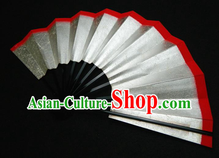 Japan Traditional Silver Fan Handmade Bamboo Craft Fans Geisha Performance Accordion Classical Dance Folding Fan
