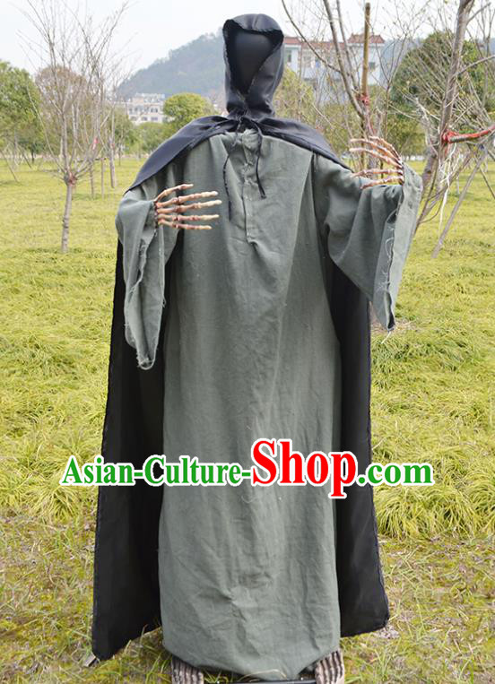Custom Halloween Performance Garment Costumes Cosplay Ghost Clothing Fancy Ball Death Outfits Mummy Grey Robe