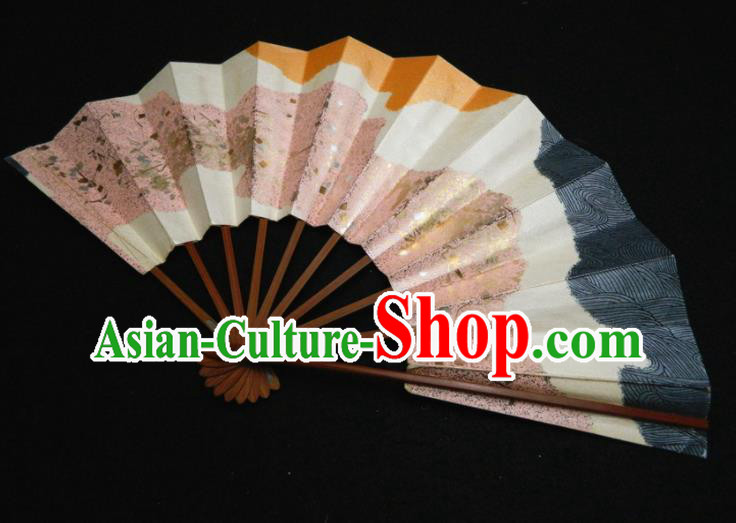 Japan Geisha Dance Fan Traditional Stage Performance Folding Fan Handmade Kimono Accordion Craft