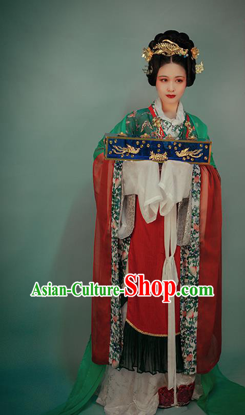 China Traditional Dunhuang Murals Historical Costumes Ancient Royal Countess Garment Clothing Song Dynasty Noble Woman Hanfu Dress