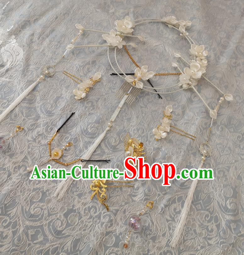 China Ancient Goddess Hair Accessories Traditional Game Character Headpieces Cosplay Swordswoman Shell Hair Comb