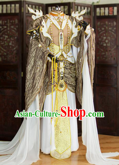 China Cosplay Swordsman Hanfu Clothing Ancient King Garment Costumes Traditional Puppet Show Emperor Uniforms