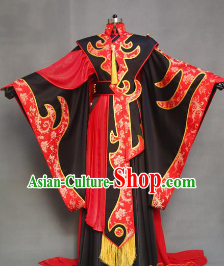 China Cosplay Female Swordsman Garment Costumes Ancient Queen Hanfu Dress Traditional Puppet Show Princess Gongsun Yue Clothing