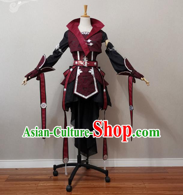 China Ancient Female Knight Dress Outfits Traditional JX Online Swordswoman Clothing Cosplay Heroine Garment Costumes