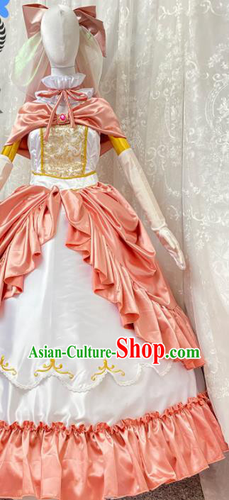 Top Cartoon Magic Girl Clothing Cosplay Baroque Princess Pink Dress Outfits Christmas Day Performance Angel Garment Costume