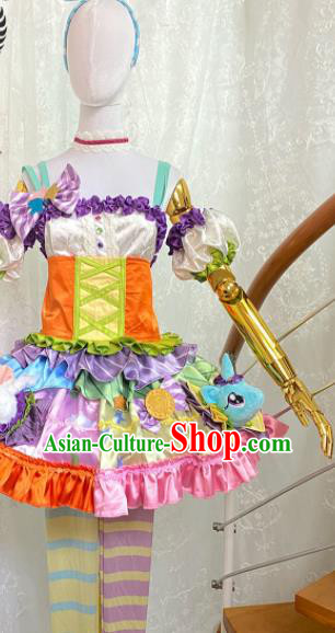 Top Cartoon Magic Girl Clothing Cosplay Angel Bubble Dress Outfits Dance Performance Garment Costume