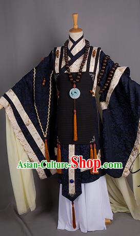 Chinese Cosplay Warrior Monk Clothing Ancient Swordsman Uniforms Traditional Puppet Show King Xia Puti Garment Costumes