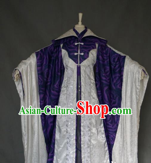 Chinese Traditional Puppet Show Swordsman Ren Piaomiao Garment Costumes Cosplay Chivalrous Male Clothing Ancient Monarch Uniforms